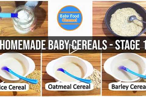 Stage 1 Baby Food | 3 Homemade Baby Cereals for  6 Month Old Baby