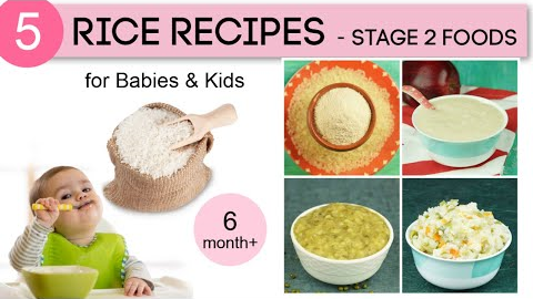 6 months+ Baby Food Recipes | 5 Rice Recipes for Babies | Stage 2