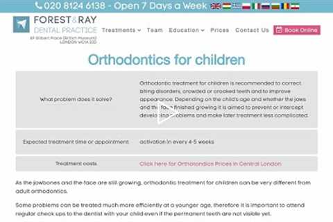 Orthodontics for Children London - Forest & Ray - Dentists, Orthodontists, Implant Surgeons