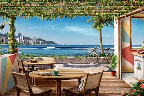 Bossa Nova Beach Cafe Ambience with Relaxing Bossa Nova and Crashing Waves