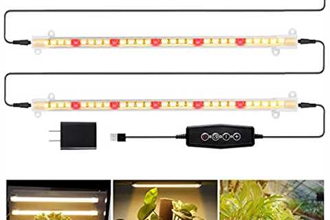 LED Grow Light Strips 3500K 90-Bulb Full Spectrum Dimmable Plant Growing Lamp Bars with Timer for..