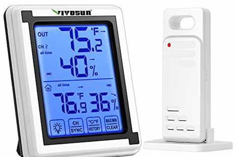 VIVOSUN Indoor Outdoor Thermometer Wireless Digital Hygrometer Thermostat Temperature  Humidity..