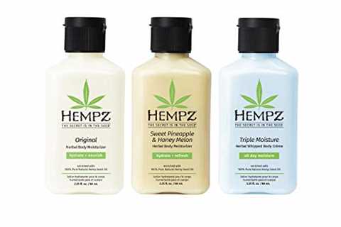 Hempz Original, Sweet Pineapple  Honey Melon, and Triple Moisture Travel Size Moisturizers, Pure,..