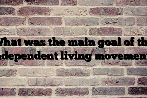 What was the main goal of the independent living movement?