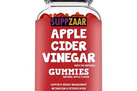 SUPPZAAR Vegan Apple Cider Vinegar Gummies | 500mg, 60 Servings | with The Mother, B6, B12, Folic..