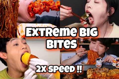 Mukbangers Taking Extreme Big Bites in 2x Speed | Asmr Fast Motion Viral Eating compilations