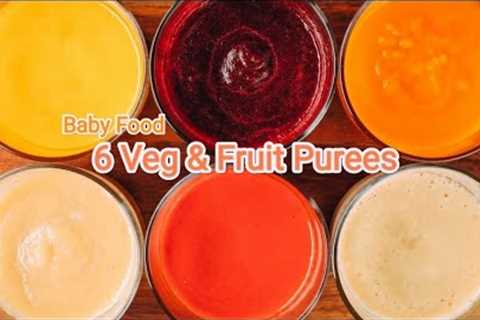 6-10 months baby food - vegetables puree & fruit puree | stage 1 homemade baby food