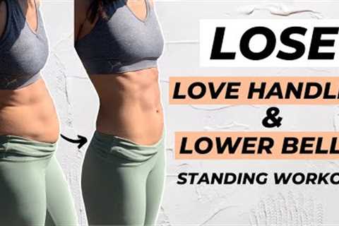 10 MIN LOVE HANDLES AND LOWER BELLY FAT WORKOUT Standing Only | No Equipment!