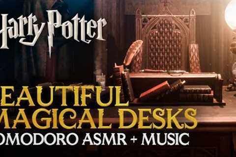 Study Session: MAGICAL DESKS TO BOOST YOUR PRODUCTIVITY 🪶 Harry Potter Pomodoro + ASMR + Music..