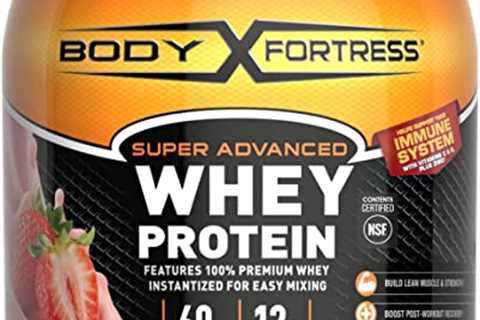 Body Fortress Super Advanced Whey Protein Powder, Strawberry, Immune Support (1), Vitamins C & D..