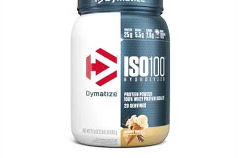 Dymatize ISO100 Hydrolyzed Protein Powder, 100% Whey Isolate , 25g of Protein, 5.5g BCAAs, Gluten..