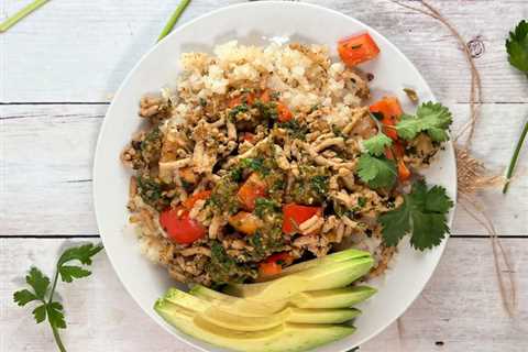 Easy Chicken Chimichurri Cauliflower Rice Bowls