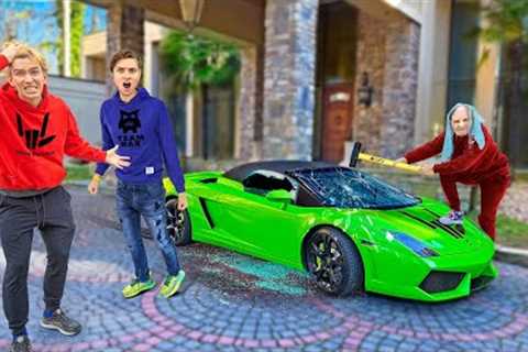 HID MY LAMBORGHINI at CARTER SHARER''S HOUSE TO STOP SCARY OLD LADY!!