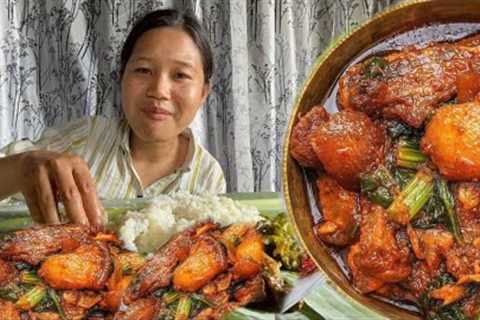 Cooking and Eating Pork Curry | Pork Mukbang Video | Eating Spicy Pork | Northeast Mukbang