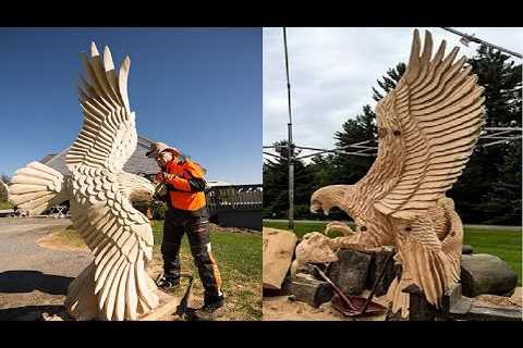 Amazing Fastest Skills Chainsaw Wood Carving, Incredible Woodworking ideas Easy