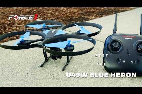 Blue Heron Wi-Fi FPV HD Camera Drone | Beginner RC U49WF Quadcopter | Force1