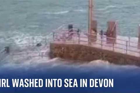 Devon: Footage shows moment girl is swept into the sea by huge wave