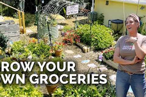 She Grows 80% Of Her Produce For a Family of 5 🏡 | Suburban Garden Tour