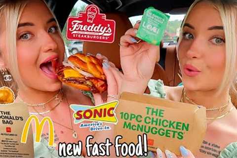 Trying NEW FAST FOOD Items for 24 HOURS! McDonald''s, Sonic, Freddy''s & more!