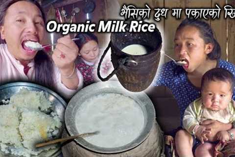 Kheer Recipe | Organic Buff Milk Rice cooking & Eating in Nepali Village kitchen | Village life ..