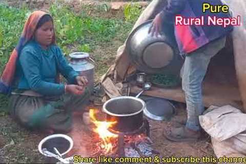 Nepali village cooking and eating | organic cooking | Nepali village life documentary | Village life