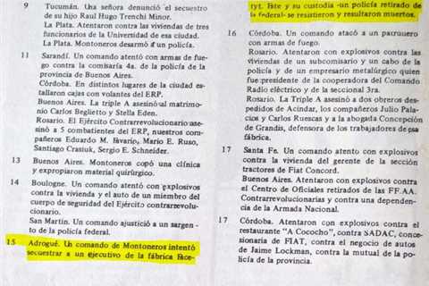 15/10/1975 Montoneros  En la Localidad de Adrogué, un Comando Asesina a un…