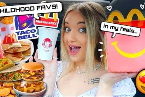 Eating my CHILDHOOD FAVORITE FAST FOOD Items for 24 HOURS!