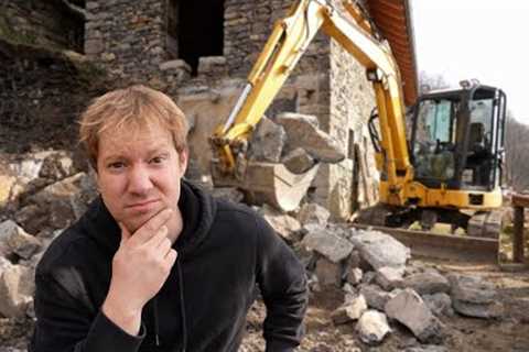 KNOCKING DOWN Part of Our House (Italian stone cabin renovation)