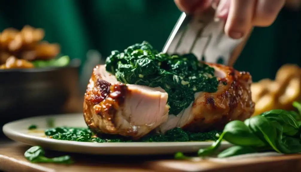 Low Carb Spinach Stuffed Pork Chop Recipe