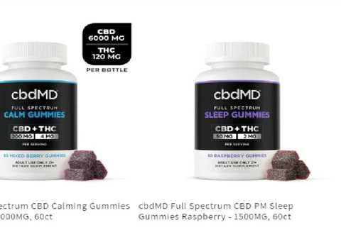 cbdMD Full Spectrum CBD PM Sleep Gummies Raspberry - 1500MG, 60ct…