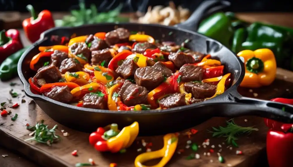 Low Carb Beef Tips With Peppers and Onions Recipe