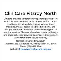 Presentations by CliniCare Fitzroy North